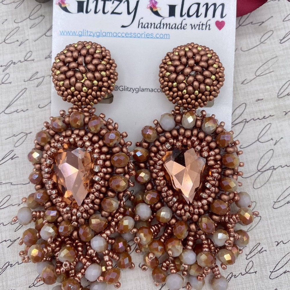 G99-CRYSTAL EARRING SET - Copper Color